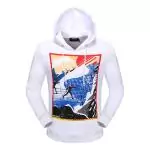 dsquared2 classic hoodie sweatshirt veste printing skiing white